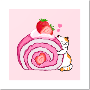 Strawberry Roll Cake Posters and Art